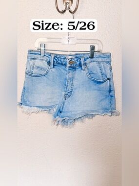 KanCan Light Blue Distressed Denim Cutoff Shorts
